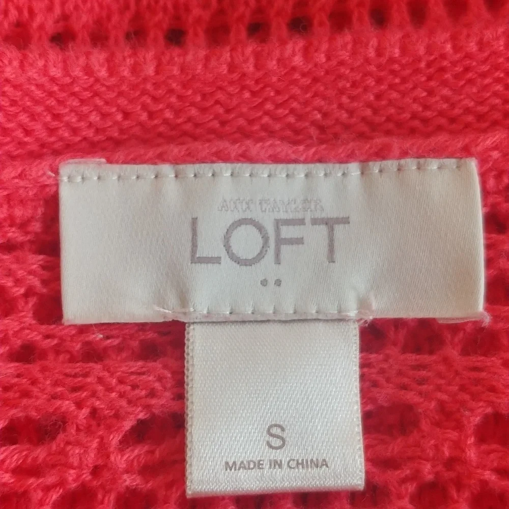 Ann Taylor Coral LOFT Mesh Shirt Top - Picture 4 of 5